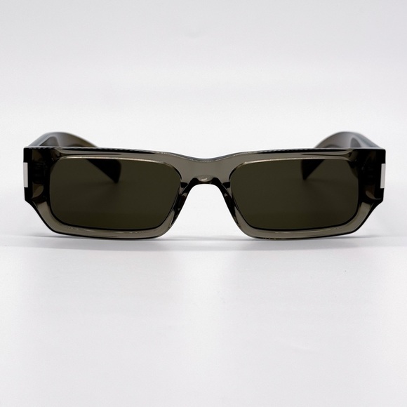NEW SAINT LAURENT SL660 003 SQUARE GREEN GREY SL 660 003 UNISEX SUNGLASSES